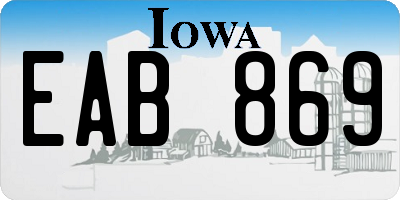 IA license plate EAB869
