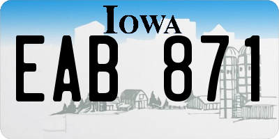 IA license plate EAB871