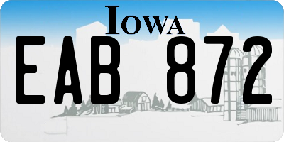 IA license plate EAB872