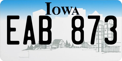 IA license plate EAB873