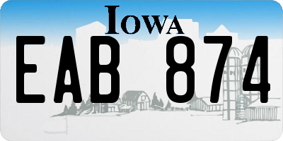 IA license plate EAB874