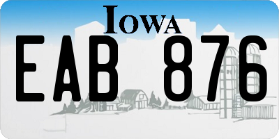 IA license plate EAB876