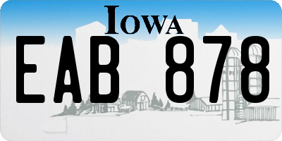 IA license plate EAB878