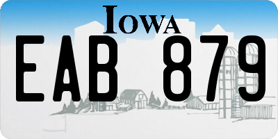 IA license plate EAB879