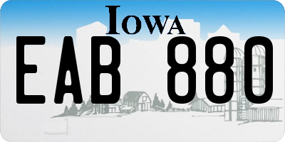 IA license plate EAB880