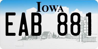 IA license plate EAB881