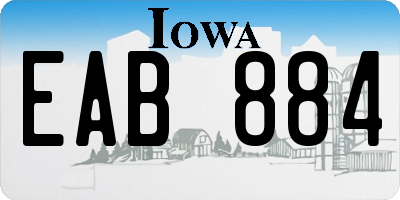 IA license plate EAB884