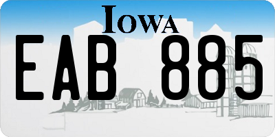 IA license plate EAB885