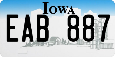 IA license plate EAB887