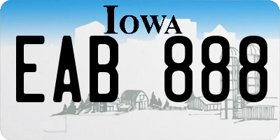 IA license plate EAB888