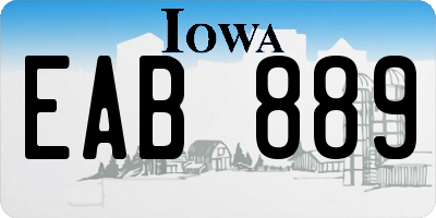 IA license plate EAB889