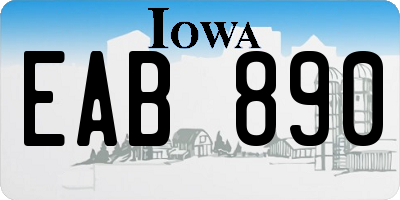 IA license plate EAB890