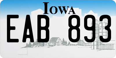 IA license plate EAB893