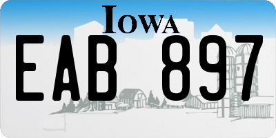 IA license plate EAB897