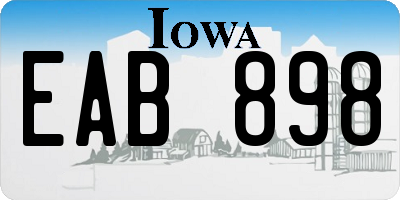 IA license plate EAB898
