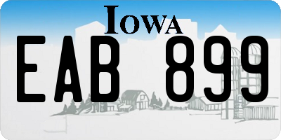 IA license plate EAB899