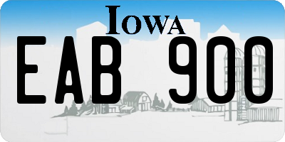 IA license plate EAB900