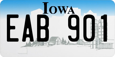 IA license plate EAB901