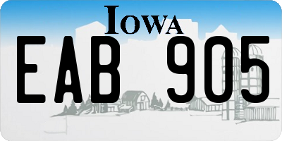 IA license plate EAB905