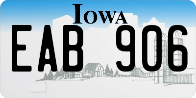 IA license plate EAB906