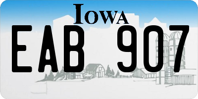 IA license plate EAB907