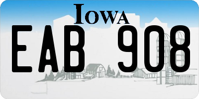 IA license plate EAB908