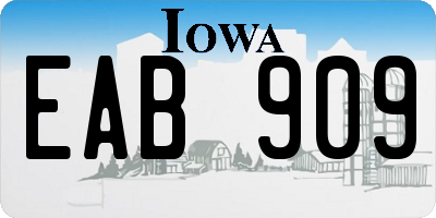 IA license plate EAB909