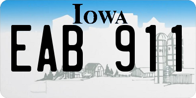 IA license plate EAB911