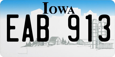 IA license plate EAB913