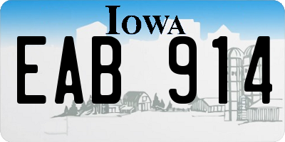 IA license plate EAB914