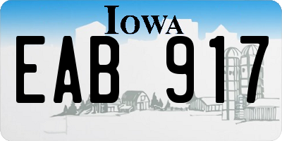 IA license plate EAB917