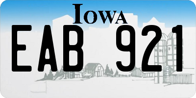 IA license plate EAB921