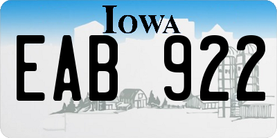 IA license plate EAB922