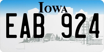 IA license plate EAB924