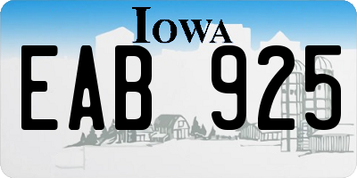 IA license plate EAB925