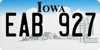 IA license plate EAB927