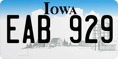 IA license plate EAB929