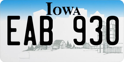 IA license plate EAB930