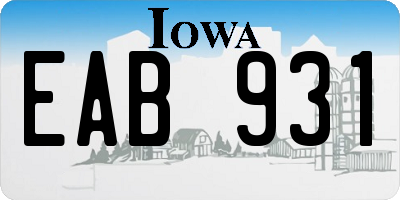 IA license plate EAB931