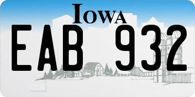 IA license plate EAB932