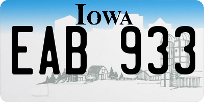 IA license plate EAB933