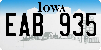 IA license plate EAB935