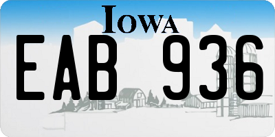 IA license plate EAB936