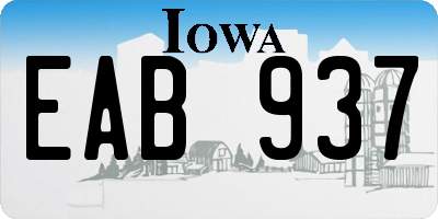 IA license plate EAB937