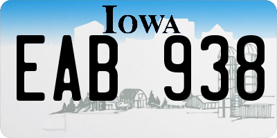 IA license plate EAB938