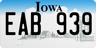 IA license plate EAB939