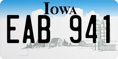 IA license plate EAB941