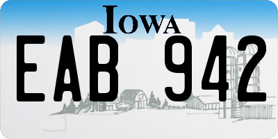 IA license plate EAB942