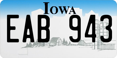 IA license plate EAB943