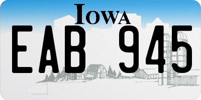 IA license plate EAB945